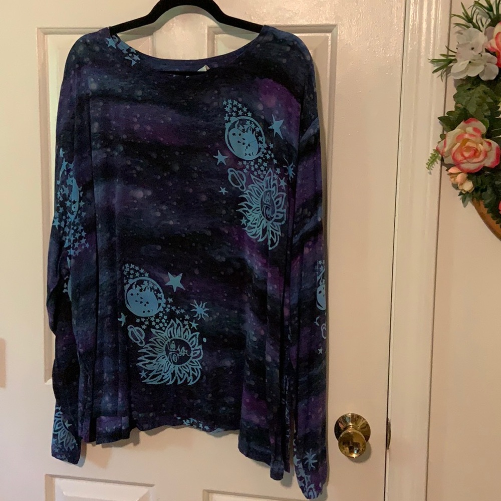Sun/Moon/Space Longsleeve Dyed Top AS IS